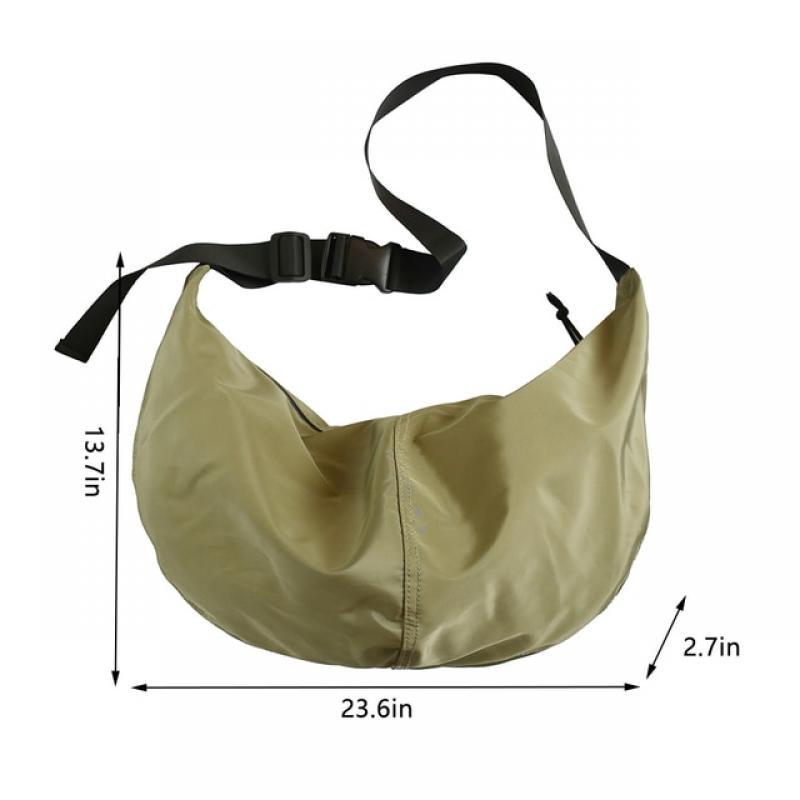 Solid Color Chest Bags For Women Men Nylon Crossbody Bags Half Moon Designed Bags for Teenage Girls Boys Street Messenger Packs