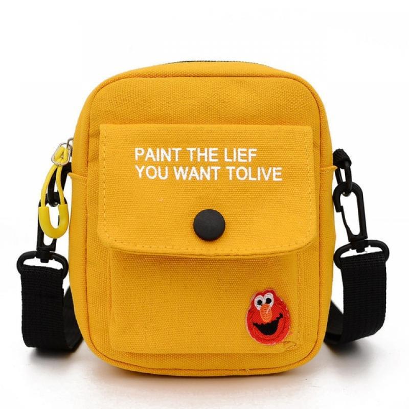 Solid Color Canvas Zipper Small Women Bag 2023 New Japanese Harajuku Diagonal Female Bag Student Girl Shoulder Bags for Women