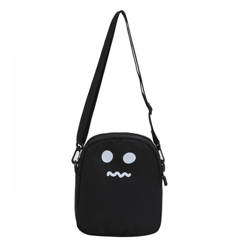 Cute Ghost Messenger Pouch Women Nylon Kawaii Crossbody Handbag Cartoon Harajuku Shoulder Messenger Bag Zipper Small for Travel
