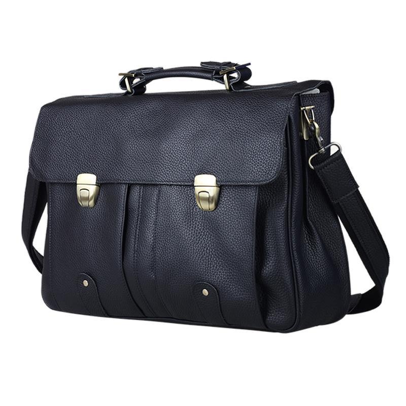 FANCODI Genuine Leather Briefcase men Business Bag Men Briefcase Leather 15"inch Laptop Bag tote male Office Bag Handbag big