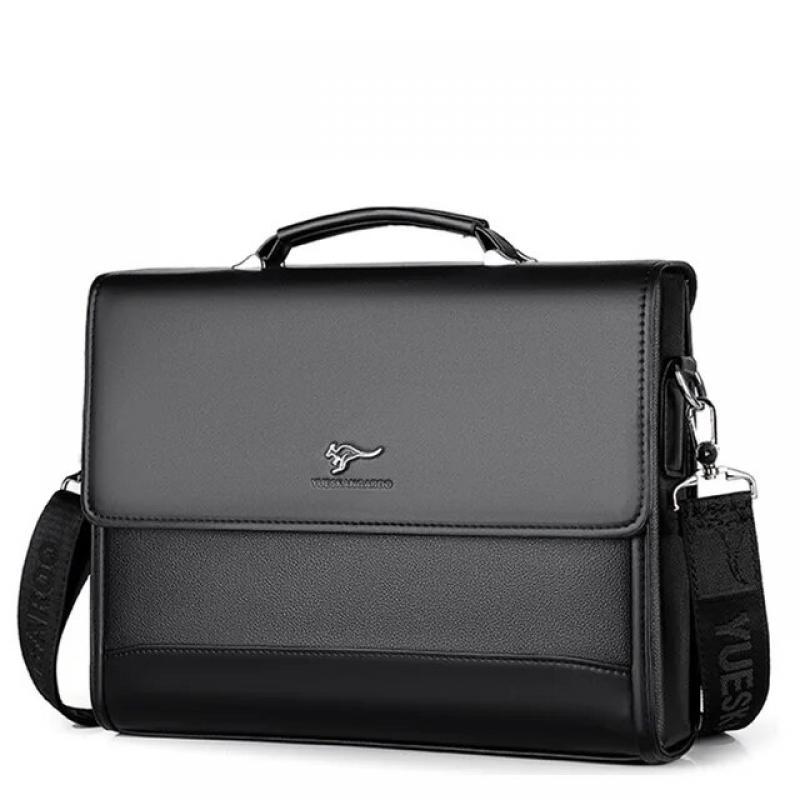 Vintage PU Leather Men Briefcase Bag Executive Handbag For Documents Male Business Shoulder Messenger Bag Laptop Bag For Man