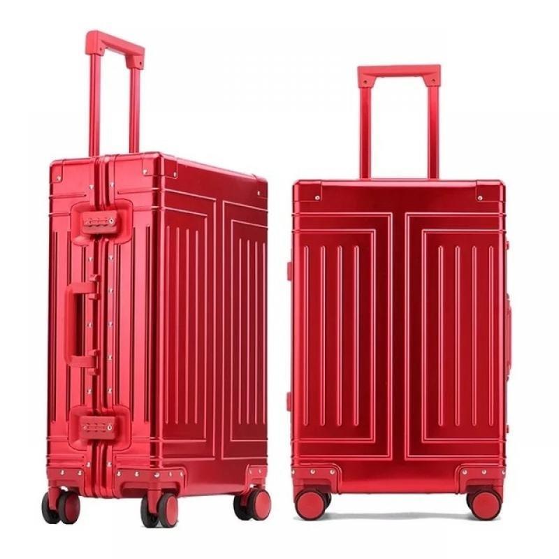 KLQDZMS 20’’24’’26’’29 Inch All Aluminum Alloy Fashion Business Suitcase Removable Lining Retro Travel Trolley Luggage Bag