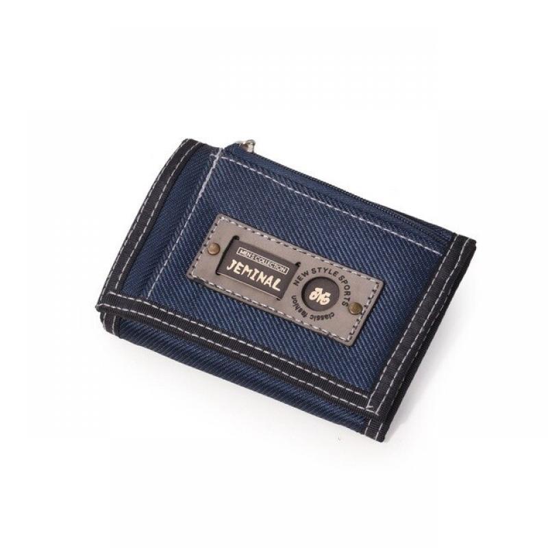 Teens Nylon Trifold Casual Gray Wallet for Male Men Women Young Novelty Money Bag Purse Zipped Coin ID Card Holder Pocket