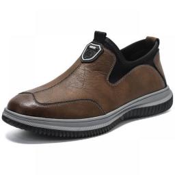 2023 Spring Men Shoes Men Leather Original Sewing Shoes New Men's Casual Leather Shoes Breathable Platform Loafers For Men