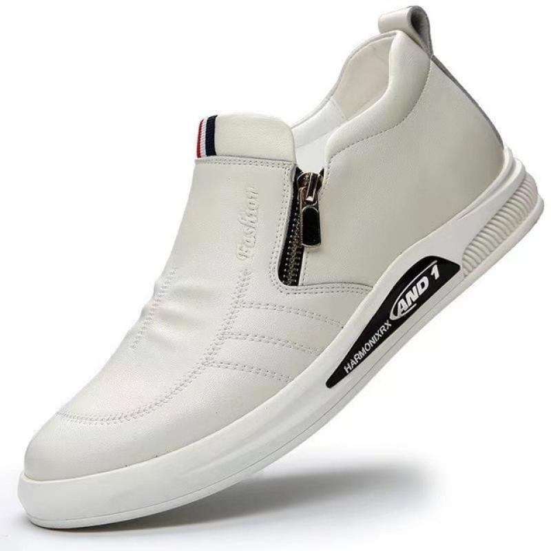 Breathable Business Dress Leather Casual Man Comfortable Loafers Shoes for Zapatos De Hombre Men's  ZIP Flats Moccasins Shoes