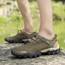Men Breathable Sneakers 2023 New Fashion Shoes Climbing Hiking Shoes Men Outdoor Beach Wading Shoes Mesh Shoes Mens Non-slip