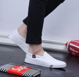Canvas Shoes Sneakers Men Shoes Slip On 2023 Summer Fashion Shallow Casual Shoes For Men Denim Blue Sneakers For Men