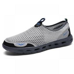 Summer Shoes Men Couple Casual Shoes Fashion Lightweight Breathable Walking Sneakers Slip-on Mens Mesh Flats Shoes Plus Size 48