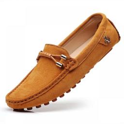 Green Loafers Men Design Suede Loafers 2023 Genuine Leather Slip On Moccasins Comfy Driving Shoes For Men Chaussure Homme