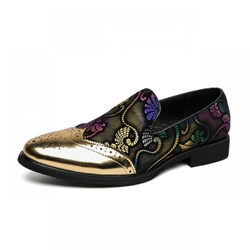 Fashion New Cool Dress Shoes for Men Luxury Brand Colorful Mens Evening Party Sneakers Dressing Oxfords Shoes Big Size 38-46
