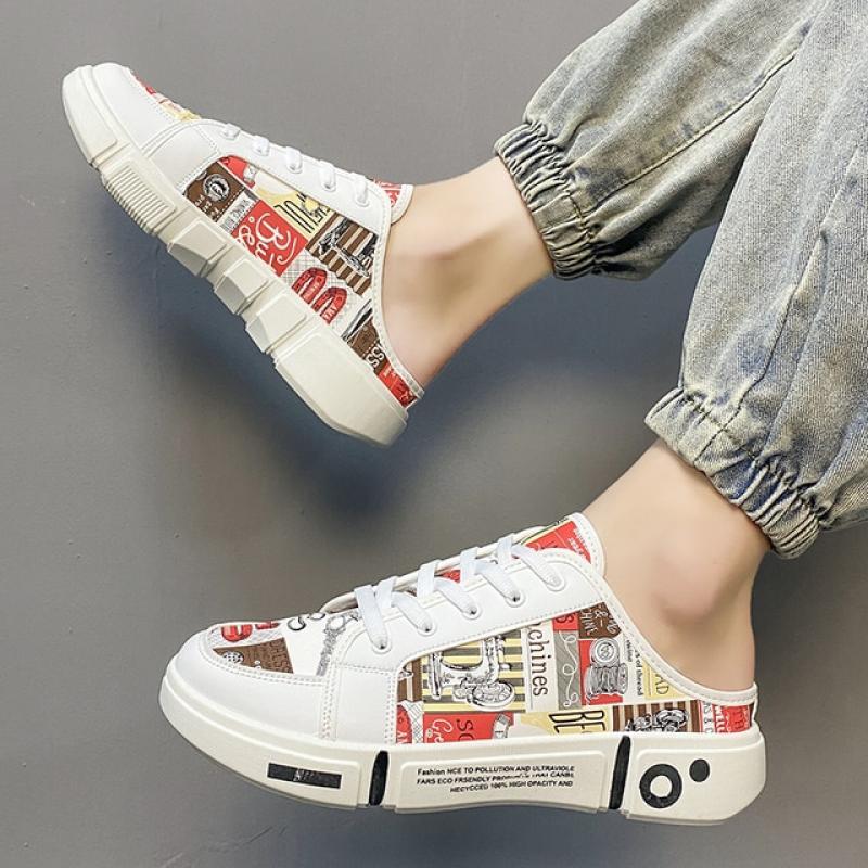 Damyuan Mens Lazy Slippers Summer Without Heel Shoe for Men Casual Shoe Outdoor Slip-on Footwear New Fashion Mens Half Slippers
