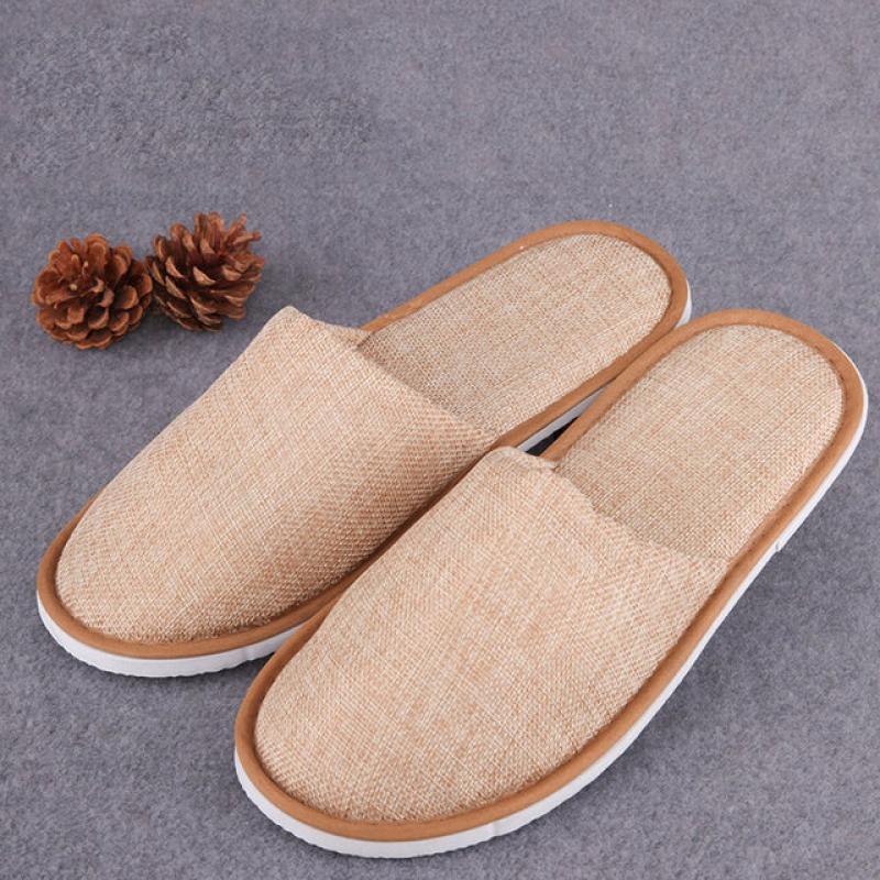 Thickened Cotton Linen Home Slippers Spring Autumn Women's Shoes Comfortable Hotel Wedding Guest Slippers Non-slip Flip Flop