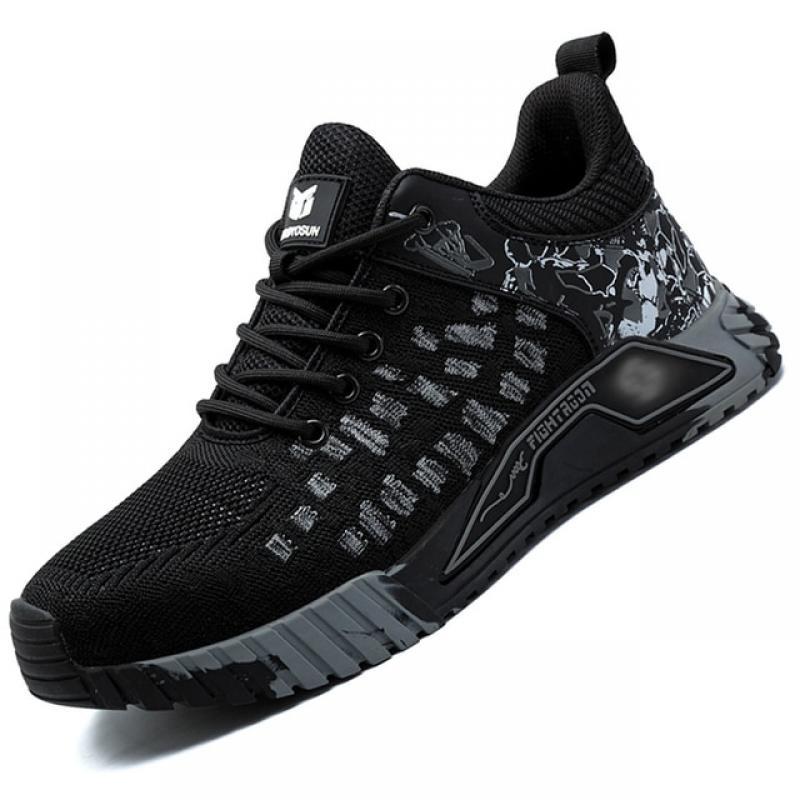 Fashion 2023 Men Work Safety Boots Anti-smash Anti-puncture Work Sneakers High Top Safety Shoes Men Indestructible Work Boots