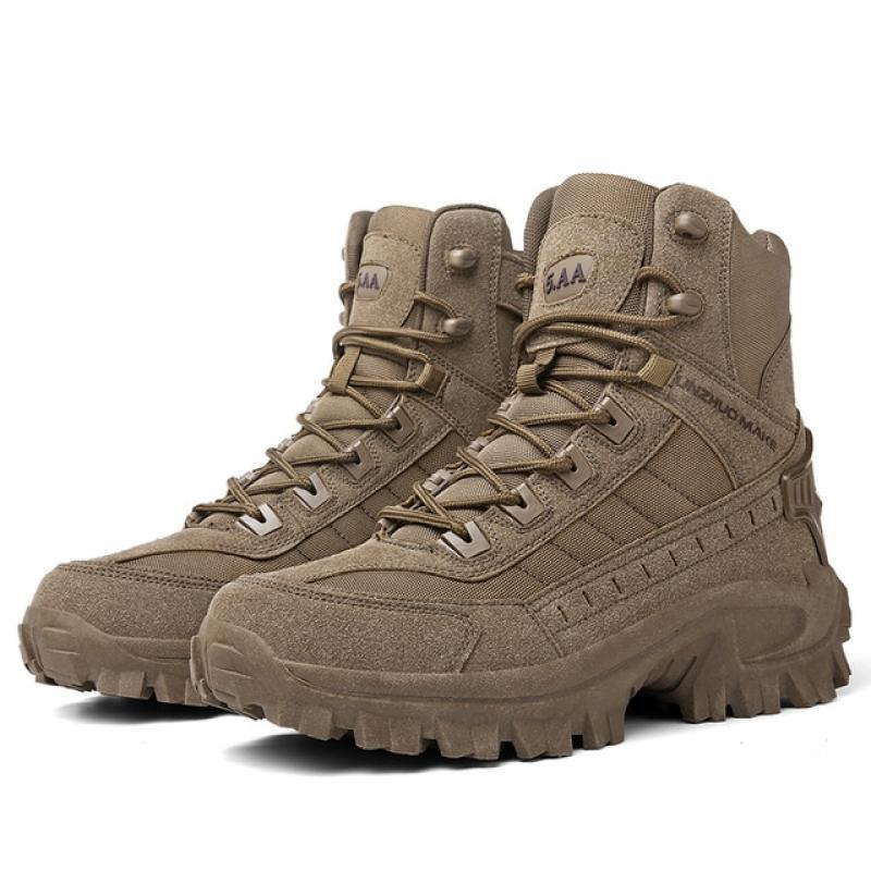 Fujeak 2022 Men Military Tactical Boots Autumn Winter Waterproof Leather Army Boots Desert Safty Work Shoes Combat Ankle Boots