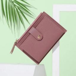 Sweet Korean Card Bag Card Pack Cartoon Business Mini-card Wallet Zipper Slim Wallet Wallet Pu Leather 24 Slot Holder