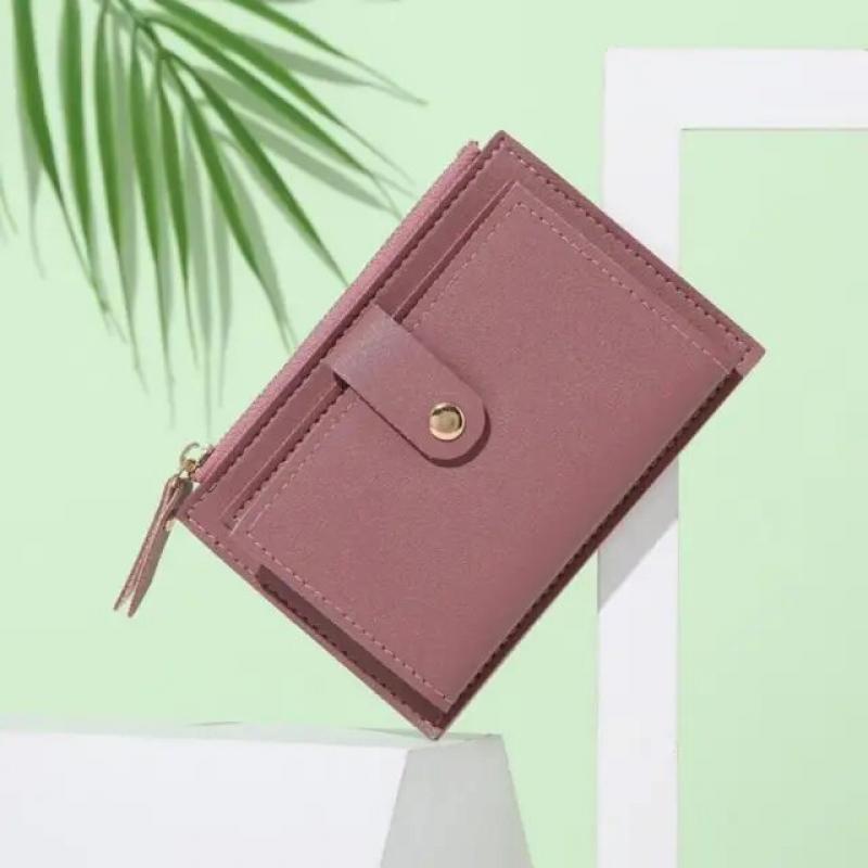 Sweet Korean Card Bag Card Pack Cartoon Business Mini-card Wallet Zipper Slim Wallet Wallet Pu Leather 24 Slot Holder