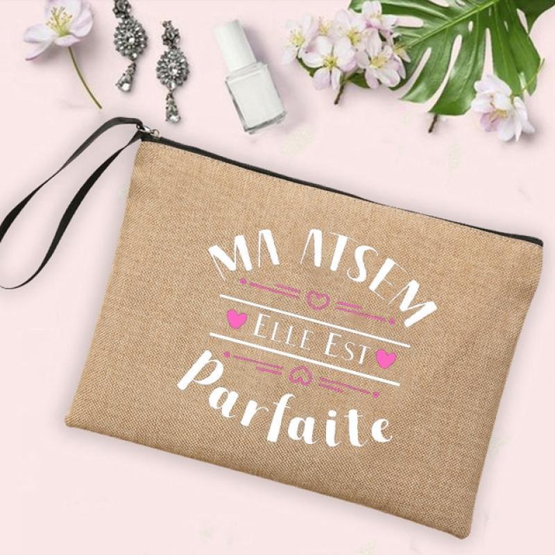 Best Gifts for Atsem A Super Atsem Printed Toiletries Organizer Linen Zipper Pouch Cosmetic Bag Women Neceser Makeup Bag Travel
