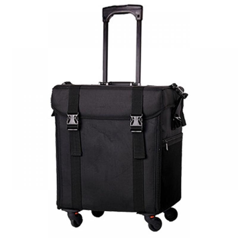 KLQDZMS Large Capacity Trolley Bag Storage Box Ladies Cosmetic Case On Wheels Suitcase Manicurist Multifunction Cosmetic Bag