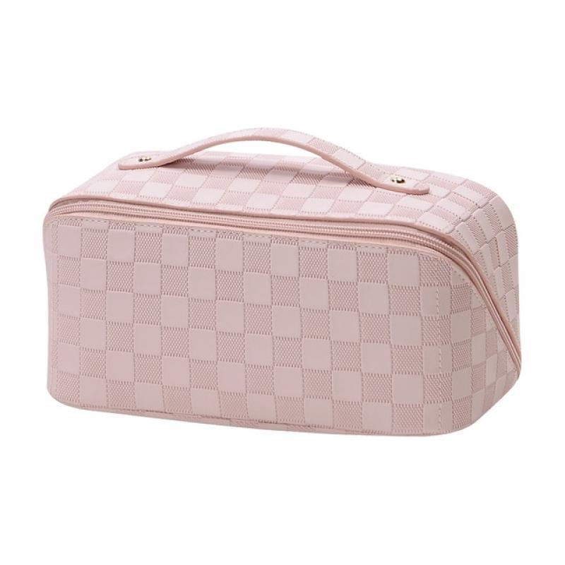 Cosmetic Bag Waterproof PU Leather Makeup Bag Large Capacity  Organized Compartments for Beauty Essentials