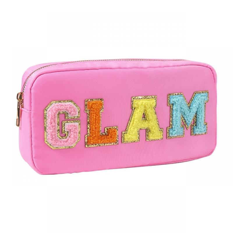 Letter Patch Transparent PVC Cosmetic Bag Clutch America Women Clear Make up Cosmetic Bag Pouch Travel Stuff Makeup Toiletry Bag