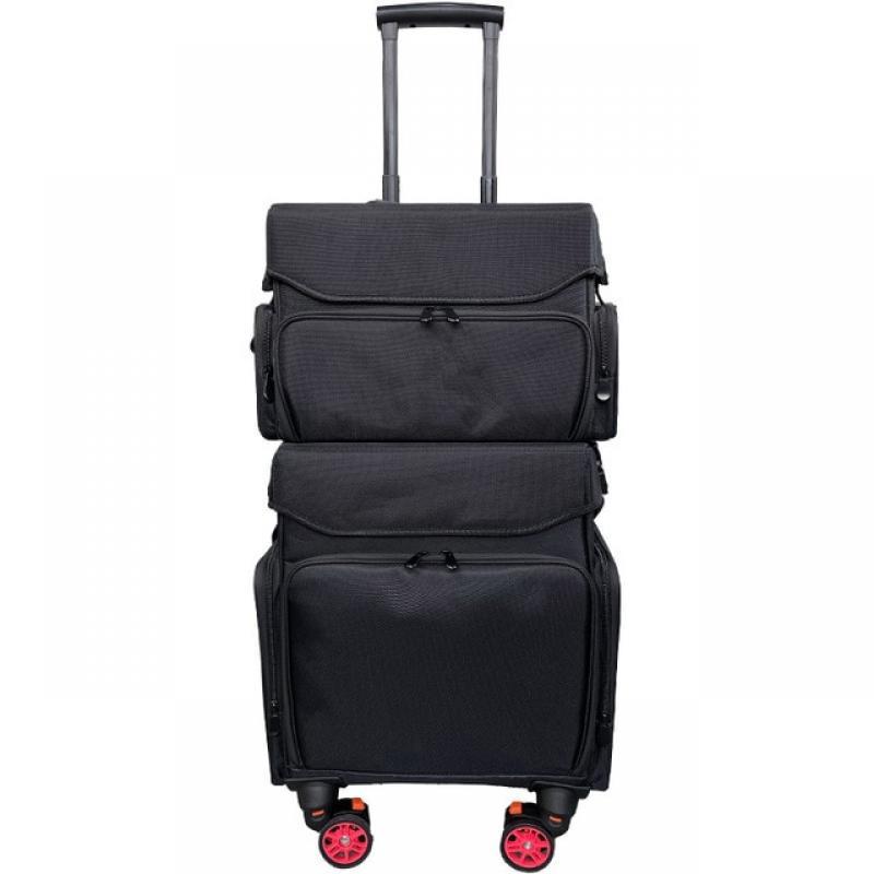 KLQDZMS High-quality Fashion Oxford Cloth Makeup Bag Ladies Rolling Trolley Luggage Carry-on Wheel Multifunctional Makeup Case