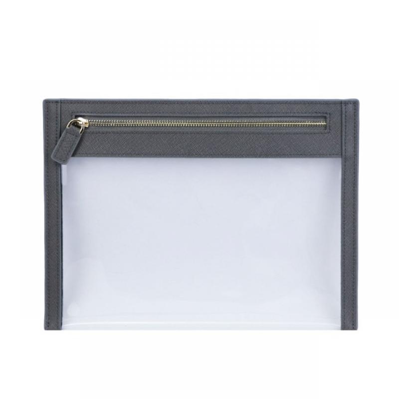 Cusstomized Letters Colorful Saffiano Leather Clear PVC Cosmetic Bag Ladies TPU Travel Organizer Wash Bag