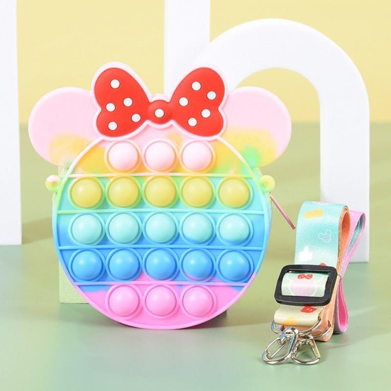 Silicone Zero Wallet Rat Killer Pioneer Decompression Bubble Music Crossbody Bag Children's Lovely Bowknot Bag