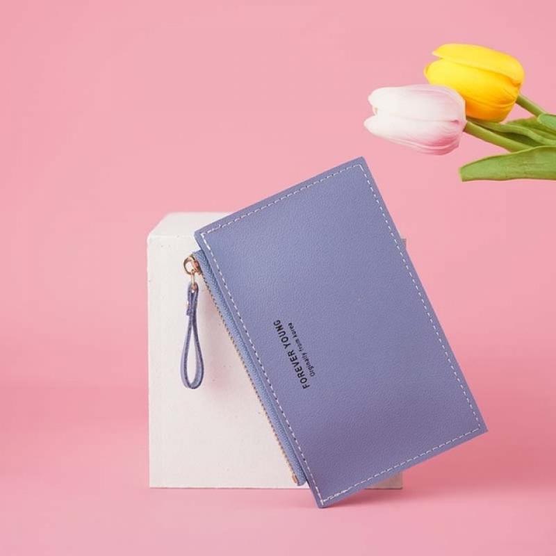 Mini Ladies Casual Card Holder PU Leather Unisex Zipper Business Card Case Men's Credit Card Mini Card Holder Coin Purse Unisex