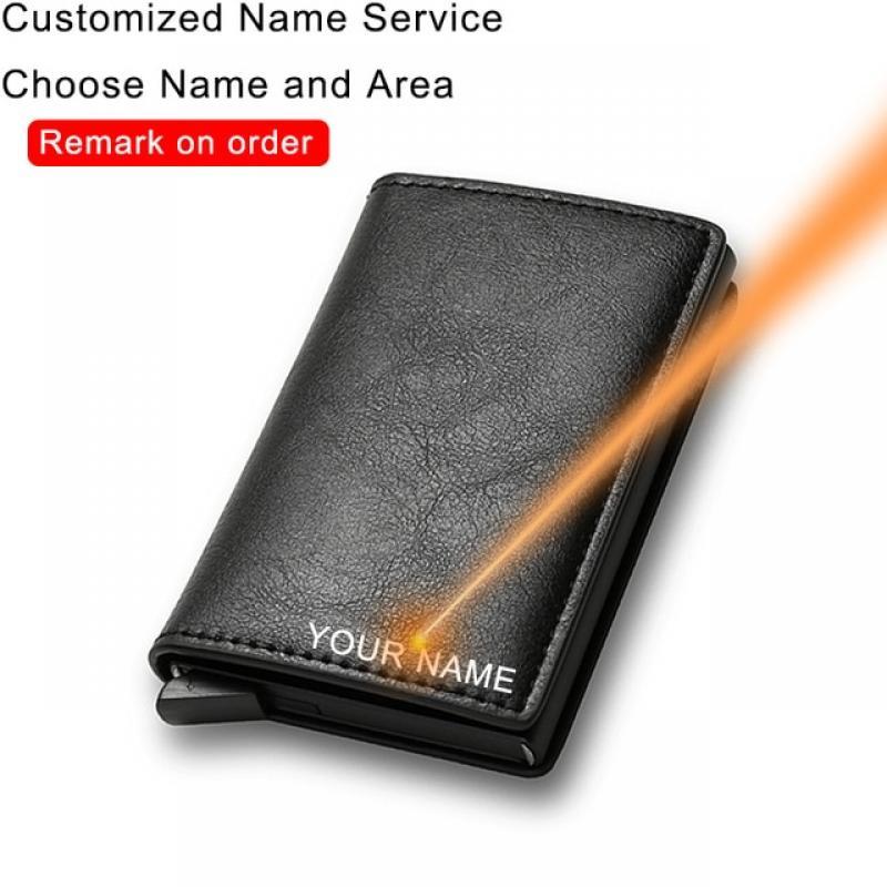 Carbon Fiber Rfid Blocking Protection Men id Credit Card Holder Wallet Leather Metal Business Bank CreditCard Cardholder Case