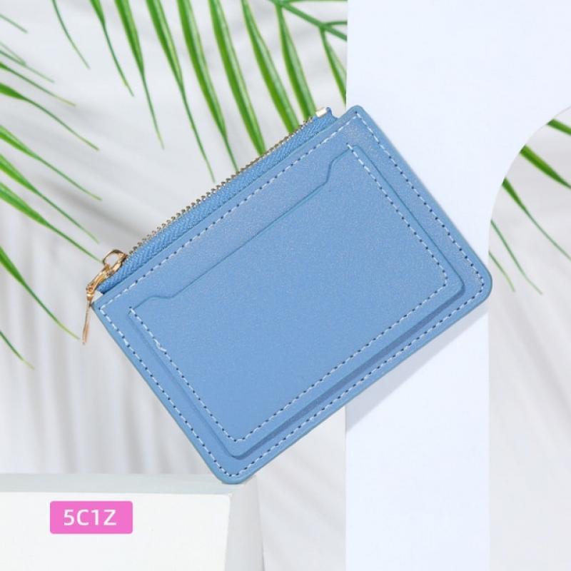 Card Holder Wallet for Women，Slim Womens Zipper Wallets with Credit Card Slots，PU  Card Case Slim Front Pocket Coin Purse