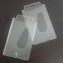 2 Pcs Transparent Plastic Card Sleeve ID Badge Case Clear Bank Credit Card Badge Holder Accessories