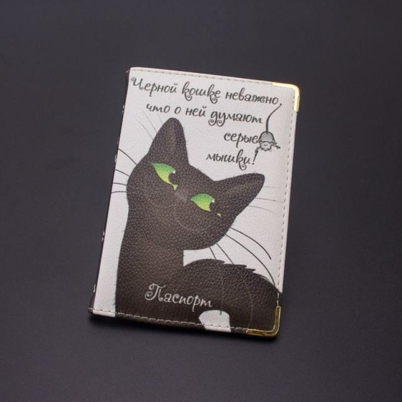 New 2018 Cartoon Cat passport card holder Animal Russian passport covers for women travel passport cases Capa do passaporte