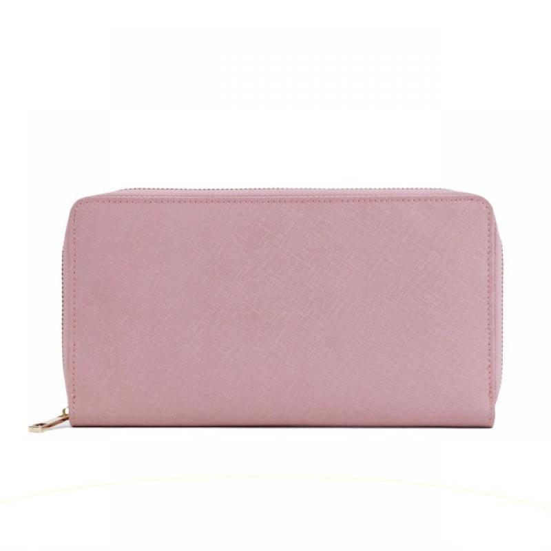Monogrammed Saffiano Cow Leather Travel Zipper Women's Multifunctional Wallet Air Ticket Passport Cover Travel Accessories
