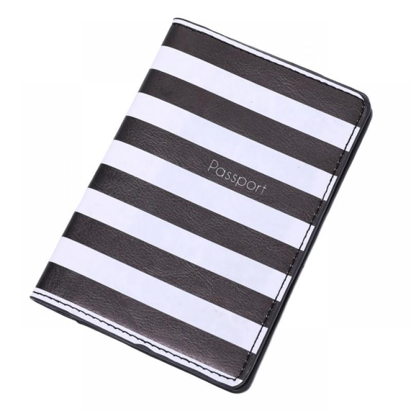 New Travel Striped PU Leather Passport Cover Case Women Men Travel Credit Card Holder Travel ID Document Passport Holder CH08