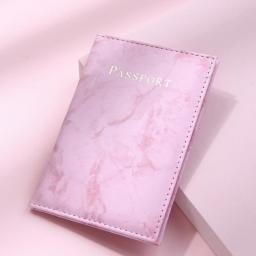 Marble Passport Cover Leather Man Women Travel Passport Holder With Credit Card Document Holder Case Wallet Protector 6 Colors