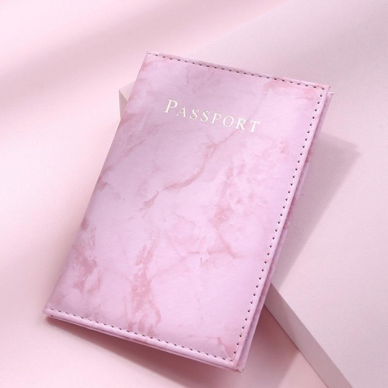 Marble Passport Cover Leather Man Women Travel Passport Holder with Credit Card Document Holder Case Wallet Protector 6 Colors
