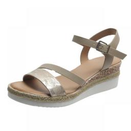 2023 Summer Oversized Women's Wedge Heel Sandals New Summer Casual Mid Heel Fashion Thick Sole Women's Shoes