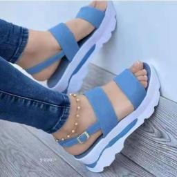 2023 Fashion Wedge Female Platform Buckle Strap Street Summer Outdoor Shoes Punk Beach Wedges Women Sandals Sandalias De Mujer