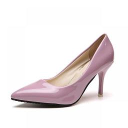 Pointed Toe Women Thin Heel Shoes 8cm Heels Patent Leather Wedding Party Big Size 44 Ytmtloy Pumps Zapatos De Mujer Plataforma
