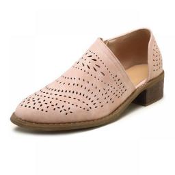 2022 New Large Size Summer Explosive Breathable Mesh Single Shoes Women's Low Heel Thick Heel Women's Shoes