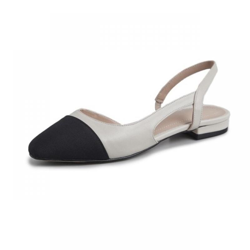 Big Size 43 Women Slingbacks Shoes High Heels Natural Genuine Leather Thick Cow Leather Mixed Colors Pumps Ladies Brand Designer