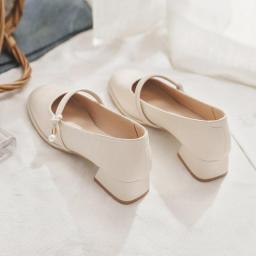 Fashion Women's Shoes Mary Jane Style Ladies Shoes Low Heel Shallow Mouth Round Toe Solid Color Women's Shoes Party Shoes