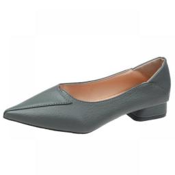 Hot Selling Single Shoes Women's 2022 Spring And Autumn Soft Leather Pointed Toe Thick Heels Women Fashion Two Wear Single Shoes