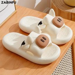 Cute Slippers For Women 2023 Summer New Soft Cow EVA Slipper Indoor Bathroom Non Slip Lovely Cartoon Pig Slippers For Men