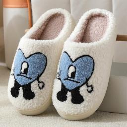 Winter Woman Flannel Slippers Couple Indoor Non-Slip Slipper 2022 Man Fluff Slides Warm Plush Bedroom Lady Polar Fleece Shoes