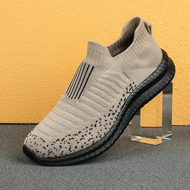 Men Shoes Casual Breathable Lightweight Sports Shoes for Men Outdoor Walking Tennis Sneakers Male Slip-on Grey Free Shipping