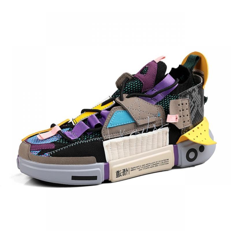 Men's Shoes Autumn New Style Breathable Men's Fashion Color Blocking Personality Daddy Shoes Women's Shoes Versatile Board Shoes