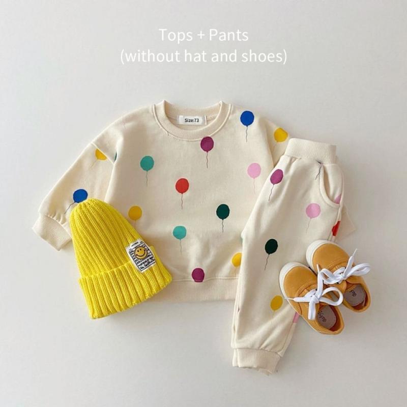 2023 Spring Baby Boys Girls Clothes Sets Children's Suit Kids Long-sleeved Hooded Cotton Sweater Pants Suits Clothing Outfit