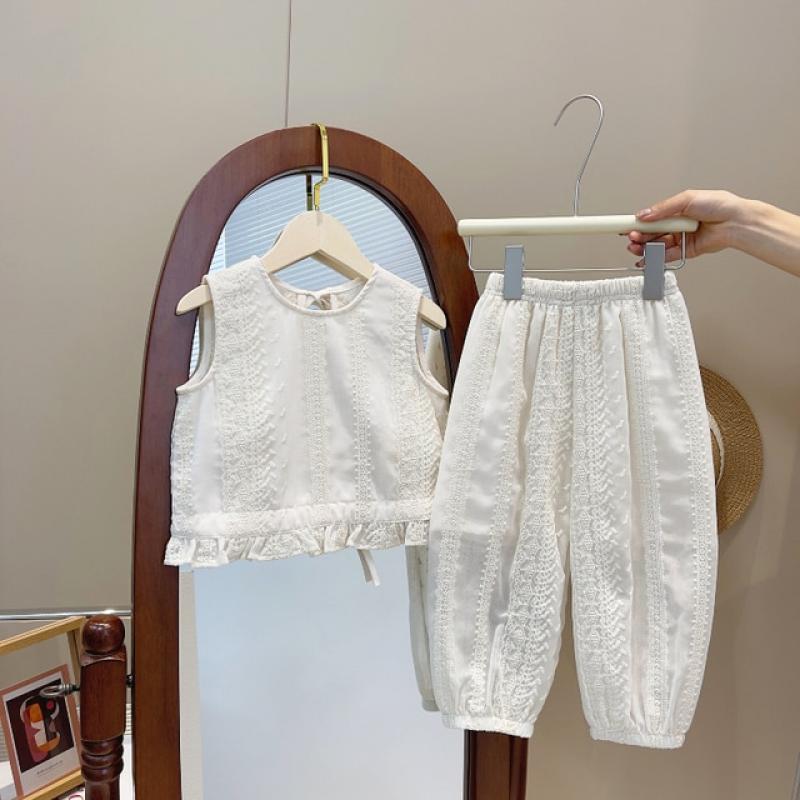 Girls Clothes Set Summer Sleeveless Tops+Pants Fashion Backless Children Clothing Suits Princess Party Toddler Girl Clothes 2-7Y
