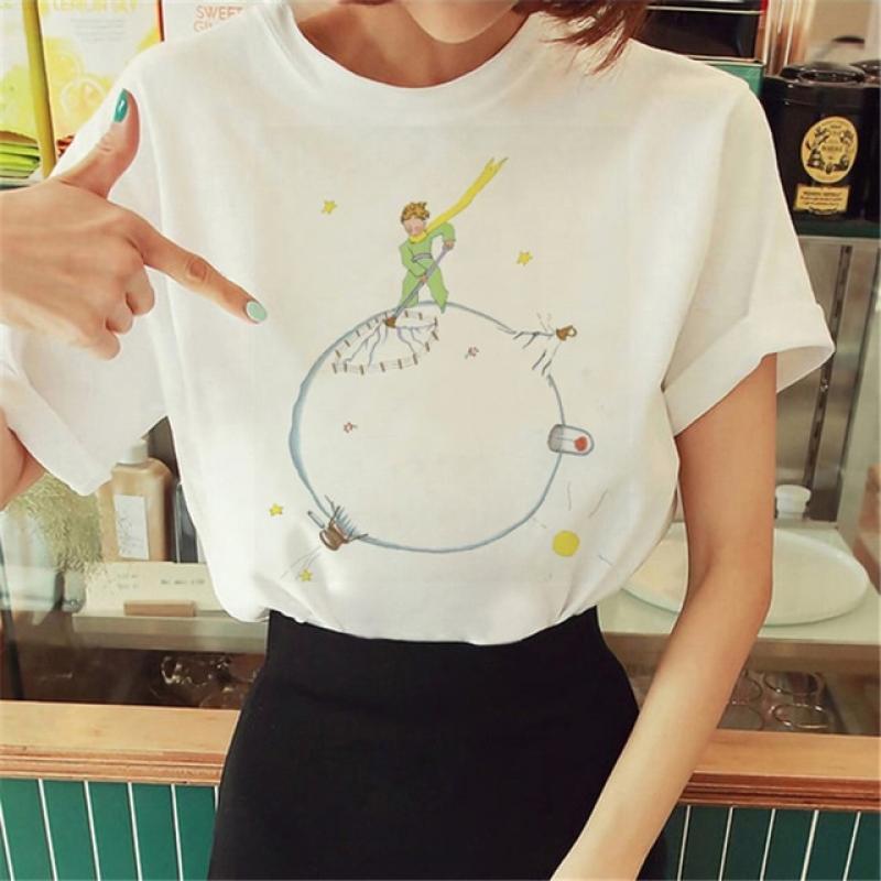 Hot Spring Summer Little Prince Graphic Women's T-Shirt Little Prince Graphic Tees Vouge Shirts For women O-Neck Short Sleeve